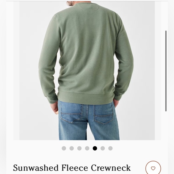 NWT Faherty Sunwashed Fleece Crewneck Washed Forest Size Small - Picture 2 of 4